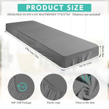 Breling Fitted Sheet (Sheet Only) Compatible with Milliard Trifold Mattress Folding Mattress Fitted Microfiber Bedsheet for Camp Bunk Rvs Bed(Dark Gray,Single,4'') Breling