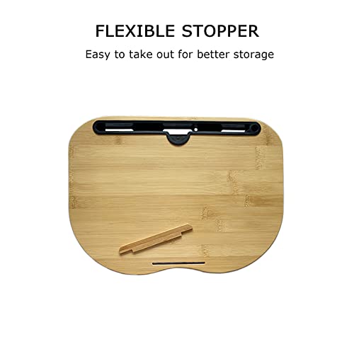 SUMISKY Lap Desk-Portable Laptop Table with Cushion Bamboo Platform Phone Holder SUMISKY