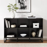 Crosley Furniture Enzo 6 Cube Record Storage Media Player Stand, Vinyl Records Holder, Black Crosley Furniture