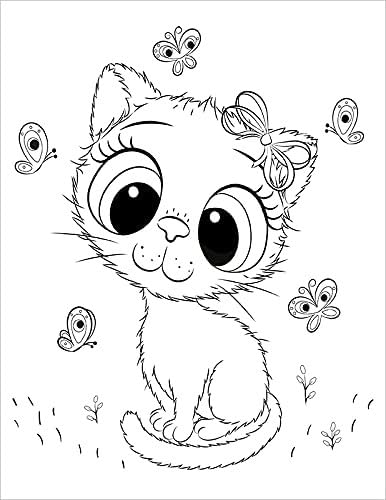 Cute Cats Coloring Book for Kids Ages 4-8: Adorable Cartoon Cats, Kittens & Caticorns (Coloring Books for Kids) WoodArtSupply