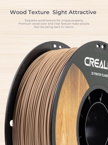 Creality Wood Filament PLA, 3D Printer Filament 1.75 mm, Smooth Silk Texture, Toughness, 1kg(2.2lbs)/Spool Printing Filament, for All Printers (Wood) Creality
