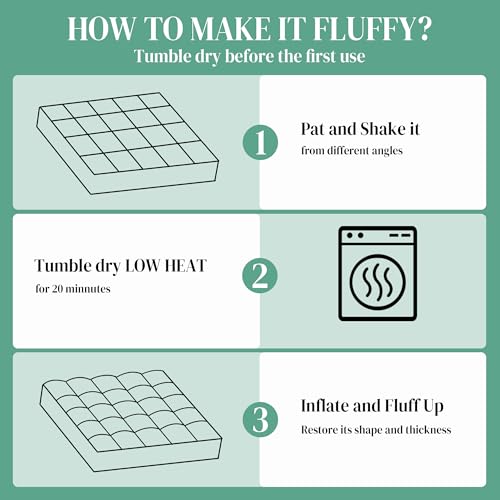 HOMBYS Extra Thick Fitted Futon Mattress Cover Full Size with Anti-Slip Elastic, Plush Down-Alternative Filling for Enhanced Comfort, 100% Polyester Futon Topper, Grey, Cover Only HOMBYS