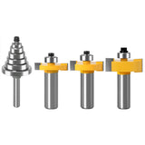WSOOX 1/2 Inch Shank Rabbet Router Bit Set, 3 Pieces Rabbeting Router Bit with 6 Bearings Set (1/8", 1/4", 5/16", 3/8", 7/16", 1/2" Bearings) (1/2 Inch) WSOOX