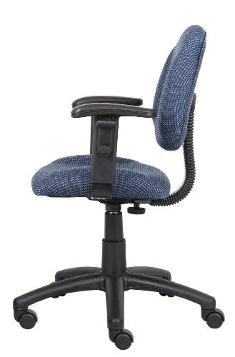 Boss Office Products Perfect Posture Delux Fabric Task Chair with Adjustable Arms in Blue, 250 (B316-BE) Boss Office Products