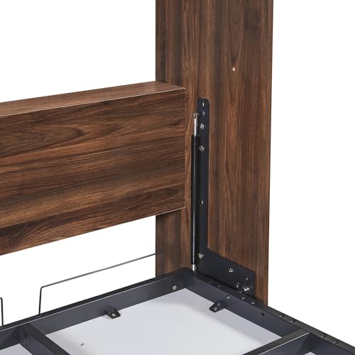 Harper & Bright Designs Twin Murphy Bed Wall Bed with Drawers and Cabinet, Twin Size Wood Space-Saving Murphy Bed for Guest Room Home Office,White Harper & Bright Designs