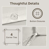 California Design Den 3 Pc Full/Queen Size Duvet Cover Set - Winner Good Housekeeping Best Bedding Awards 2025, 400 Thread Count Sateen, 100% Cotton Duvet Cover - Ivory (Pale Tone) California Design Den