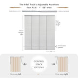GoDear Design Adjustable Sliding Panel Track Blinds, Vertical Blinds, Room Dividers Walls, Closet Doors, Extendable Track from 45.8" to 86" W, Trimmable Panel Curtains Up to 96" H, Mica GoDear Design