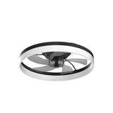 VOLISUN Low Profile Ceiling Fans with Lights and Remote, Fandelier Ceiling Fan Flush Mount, 3000K-6500K Smart Bladeless LED Fan Light, Black Modern Ceiling Fans with Lights for Bedroom VOLISUN