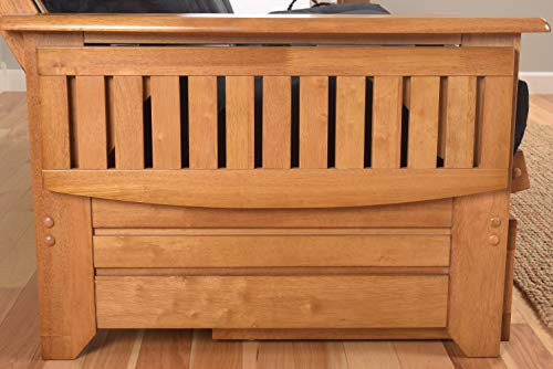 Kodiak Furniture Phoenix Queen Size Futon Set in Butternut Finish, Suede Black Kodiak Furniture
