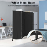 Kecreque Room Divider 4 Panel Partition Room Dividers & Folding Privacy Screens w/ 3 Metal Feet 6FT Portable Wall Doubles as a Dressing Screen Portable Wall for Office Kitchen Children's Room,Black Kecreque