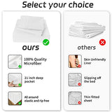 EaseHome White Full Size Bed Sheet Set -Deep Pocket to 18 inches Mattress 4 Piece - Premium Bedding Sheets & Pillowcases Collection - Extra Soft EaseHome
