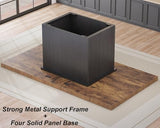 HSH Dining Table for 6 to 8, 71” Wood Rectangular Dinner Table, 6 ft Industrial Kitchen Table only with Black Pedestal, Modern Large Dining Room Table for Home Gathering Office, Rustic Brown, 71 Inch HSH