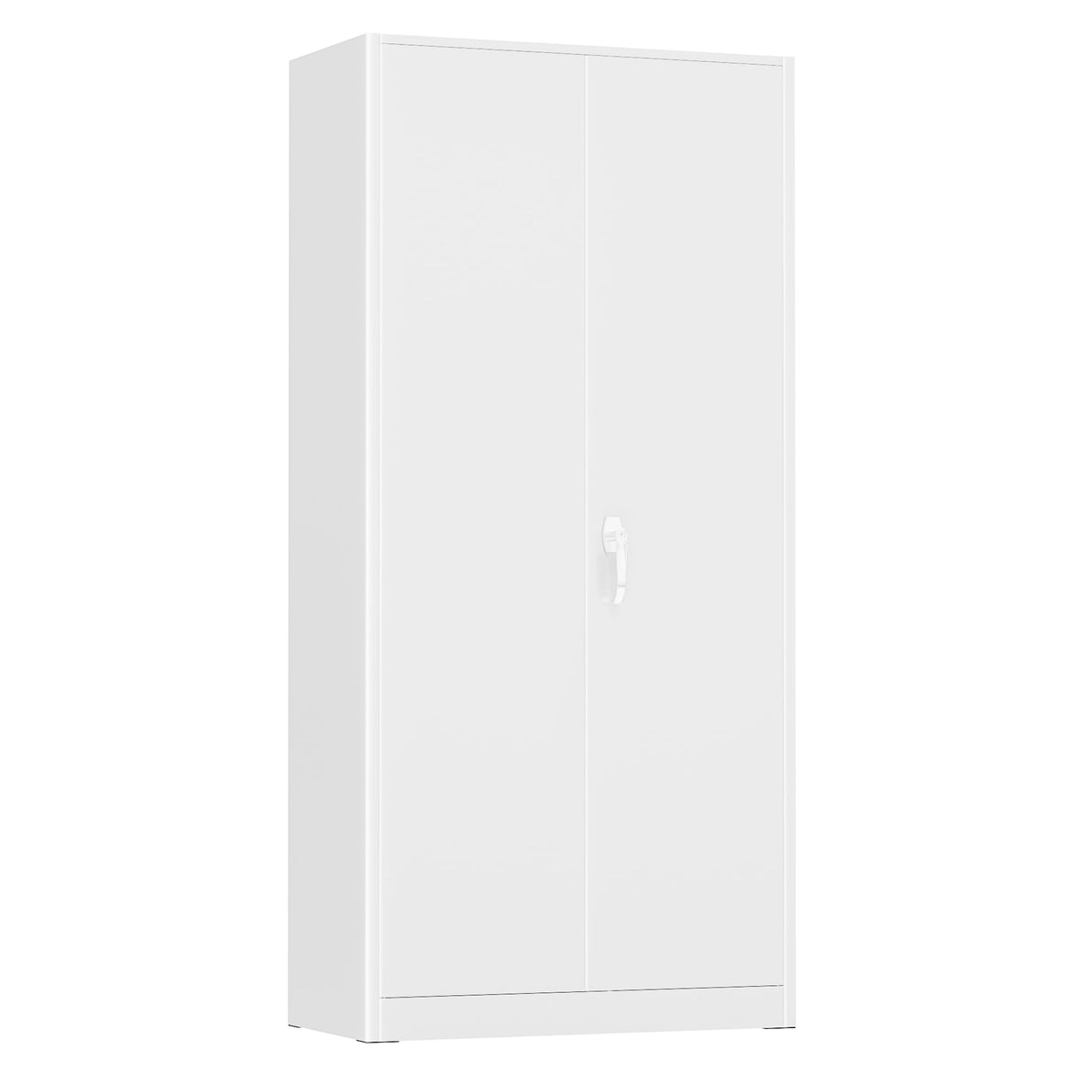 Crownland 72” Metal Storage Cabinet, Lockable Garage Storage Cabinets, High Office Storage Cabinet with Adjustable Shelves for Garage, Home Office, Classroom, Pantry, File(White) Crownland