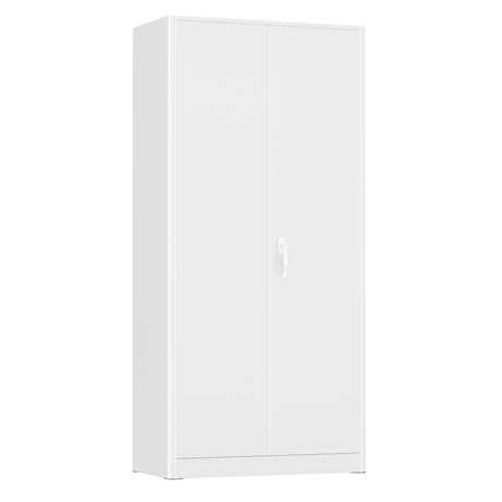 Crownland 72” Metal Storage Cabinet, Lockable Garage Storage Cabinets, High Office Storage Cabinet with Adjustable Shelves for Garage, Home Office, Classroom, Pantry, File(White) Crownland