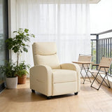 Simple Deluxe Massage Recliner Chair - Adjustable PU Leather Recliner, Luxe Reading Chair & Sofa Chair for Living Room Chairs or Bedroom Chair, Small Recliner for Home Theater, Beige