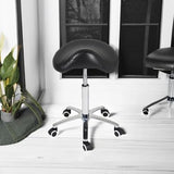 Antlu Saddle Stool Rolling Chair for Medical Massage Salon Kitchen Spa Drafting,Adjustable Hydraulic Stool with Wheels (Without Backrest, Black) Antlu
