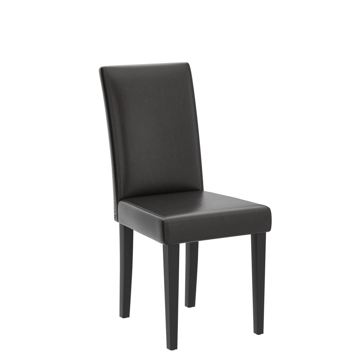 Yaheetech Dining Chairs Side PU Cushion Chairs with Waterproof Surface and Wood Legs for Kitchen Restaurant and Living Room, Set of 4, Brown Yaheetech