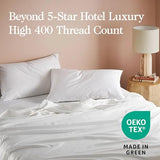 Sweave 100% Egyptian Cotton Percale Sheets Twin Size - Genuine Luxurious 400 Thread Count - Naturally Crisp, Breathable, Skin-Friendly & Cooling - Softer After Each Wash - Oeko-TEX Certified Giza Sweave
