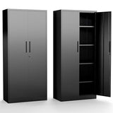 FLIXELIO Metal Storage Cabinet with Adjustable Shelves, 72" Steel Garage Storage Cabinets with Lock and 2 Door, Locking Tool Cabinet Utility Cabinets for Garage, Kitchen, Home Office, School, Shop FLIXELIO