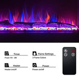 Valuxhome 3-Sided Electric Fireplace, 42 Inch Recessed and Wall Mounted Fireplaces, Built-in Fireplace Decorations for Living Room with Overheating Protection, Remote, Log & Crystals, Black Valuxhome