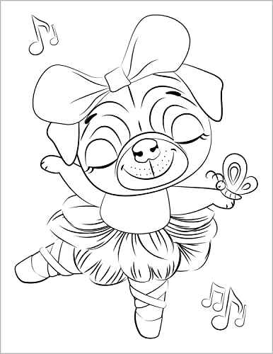 Cute Dogs Coloring Book for Kids Ages 4-8: Adorable Cartoon Dogs & Puppies WoodArtSupply