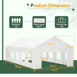 16' x 32' Party Tent with Removable Sidewalls & Alloy Steel Frame, Commercial Waterproof Outdoor Canopy Gazebo with 3 Storage Bags for Weddings, BBQ, Camping Rueekfil