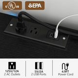 Loomie 6 Drawers Dresser with Power Outlets and LED Lights, Black Dresser with 2 Top Cubby, Tall Wide Fabric Double Chest of Drawers,Modern Dresser Tv Stand for up to 60" TV for Bedroom, Living Room Loomie