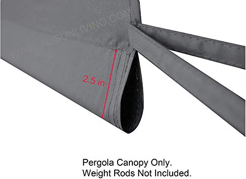 ALISUN Universal Pergola Canopy Top for 8-ft x 10-ft Pergola Structure - Grey (Canopy Fabric Top Only, Size: 196-inch x 88-inch)