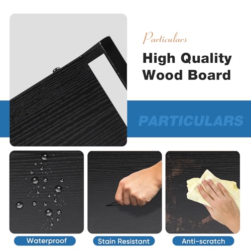 DUMOS 5 Tiers Bookshelf, Classical Book Shelf, Tall Display Shelves in Living Room/Home/Office, Storage Organizer for CDs/Books/Movies, Modern Black DUMOS