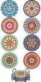 UPINS 8Pcs Mandala Diamond Art Painting Art Coasters Kits with Holder, Diamond Art Non Slip Coaster Kits DIY with Holder Crafts for Adults Diamond Art Painting Kits Supplies for Christmas Gift UPINS