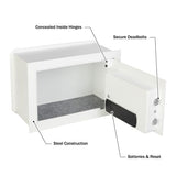 Wall Safe - Digital Safety Box with Passcode for Quick Access and Backup Key - Personal Safe for Cash or Jewelry - Wall Safes by Paragon (White) Stalwart