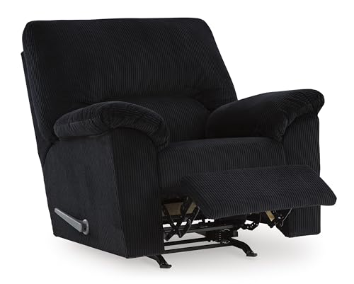 Signature Design by Ashley SimpleJoy Casual Rocker Recliner with Pillow-Top Armrest, Black