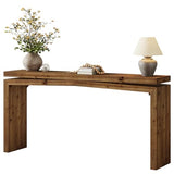 Tribesigns 63-Inch Solid Wood Console Table for Entryway, Farmhouse Narrow Long Sofa Table Behind Couch for Hallway, Living Room, Foyer, Entrance, Modern Simple Design, Brown Tribesigns