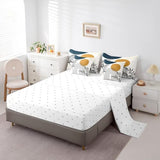 Erosebridal Boho Mid Century Queen 7 Pcs Bedding Set, Contemporary Bohemian Minimalist Comforter Set with Sheets, Abstract Geometric Bed in A Bag, Sage Tropical Palm Leaves Retro Elegant Zen Bed Sets Erosebridal