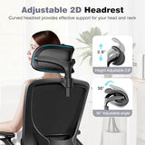BESTFAIR Ergonomic Office Desk Chair Comfy, High Back Mesh Office Desk Chairs with Adjustable Lumbar Support, Headrest, Flip-up Armrests, Home Computer Chair for Gaming, Work, Black BESTFAIR
