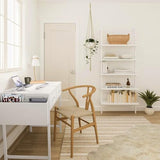 DLisiting Makeup Vanity Desk No Mirror - 40 Inch Small Vanity for Girls Bedroom Living Room Home Office, Small White Computer Study Desks for Teens, for Her DLisiting