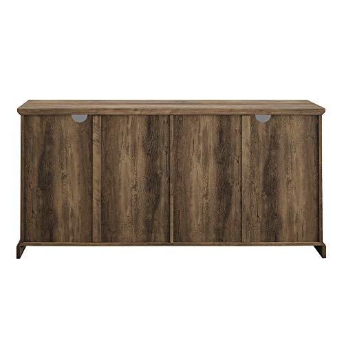 Walker Edison Farmhouse Barn Glass Door Wood Universal TV Stand for TV's up to 64" Flat Screen Living Room Storage Cabinet Doors and Shelves Walker Edison