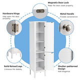 Tangkula 5-Tier Slim Bathroom Storage Cabinet in White - Elegant Freestanding Tower Design Tangkula