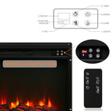FESTIVITY 45 Inch Freestanding Mantel with 23" Electric Fireplace Insert for Living Room & Bedroom, Realistic Log and Flame Effect, Remote Control, Timer (Brown) FESTIVITY