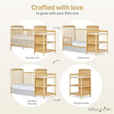Dream On Me Anna 4-in-1 Full Size Crib and Changing Table Combo, Natural Dream On Me
