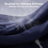 MUXHOMO Queen Comforter Set, All Season Ultra Soft Down Alternative Bedding - 3 Piece Lightweight Bed Set Includes 1 Comforter (90"x90") and 2 Pillow Shams (20"x26"), Navy Blue MUXHOMO