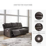 Signature Design by Ashley Boxmere Modern Leather Match Power Reclining Sofa with USB Ports, Dark Brown Signature Design by Ashley
