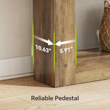 LITTLE TREE 63 Inches Long Console Table, 2-Tier Farmhouse Sofa Table Behind Couch, Large Narrow Entryway Table for Living Room, Wooden Hallway Foyer Table with Heavy Duty Base, Rustic Brown LITTLE TREE