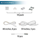 Barrina LED Shop Light, 4FT 40W 5000LM 5000K Daylight White, V Shape, Clear Cover, Linkable with Plug, T8 LED Tube Lights, ETL Listed, 10 Packs Barrina