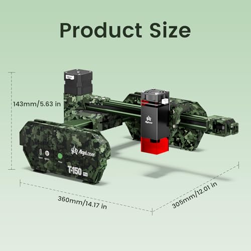 AlgoLaser 3W Mini Laser Engraver Machine - Portable Laser Engraver for Beginner & DIY, Tank-Style Design 8000mm/min High Speed & 150x150mm Engraving Area & Tilt Detection, 3000mW Generic