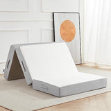 Lazyzizi Folding Mattress, 6 Inch Memory Foam Tri-fold Mattress with Breathable & Washable Bamboo Fiber Fabric Cover, Foldable Floor Guest Bed for Camping, Road Trip, Twin Lazyzizi