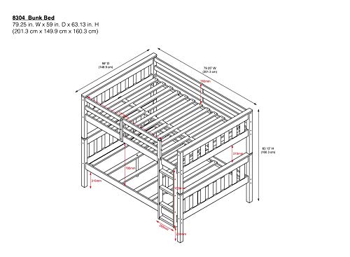 DHP Moon Full Over Full Bunk Bed with USB Port in Black - WoodArtSupply