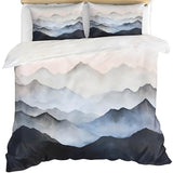 YFIOYI Landscape Comforter Set, Minimalist Bedding Set, Serene Decorative 3 Piece Bedding Set with 3 Pillow Shams, with Zipper（King Single） YFIOYI