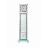 Acme Noralie Grandfather Clock in Mirrored & Faux Diamonds Acme