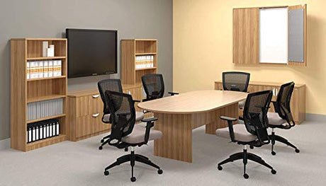 GOF 6FT, 8FT, 10FT Conference Table Chair (G11776) Set, Dark Cherry, Espresso, Mahogany, Walnut, Artisan Grey (8FT Table Only, Walnut) GOF